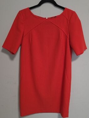 Ann Taylor Red Short-Sleeve Shift Dress